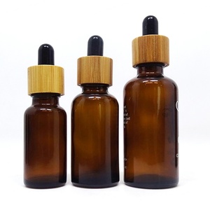 Hot Sale 5ml 10ml 15ml 20ml 30ml 50ml 100ml Amber Glass Dropper Bottle with Bamboo Lid - Product Image 3