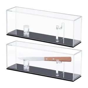Kotak Display pisau tunggal koleksi kustom tempat pisau saku pajangan akrilik casing berdiri dengan tutup bening