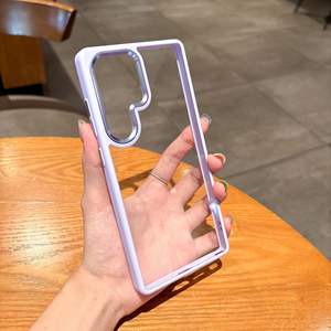 Coque de téléphone compatible avec Samsung S25 Ultra, design simple en métal transparent avec rainures, coque intégrale antichoc - Product Image 6