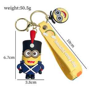 Cartoon Keychain <strong>Minion</strong> Despicable Me Cute Silicone Car Keychain Figurine American Style Gift Wholesale - Product Image 5