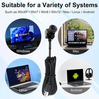 Modul Kamera Micro USB 1MP 15*15mm Tanpa Lensa Distorsi, Kamera Industri USB2.0 UVC OEM untuk Mesin Penjual Otomatis