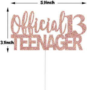 Topper torta adolescente <span class=keywords><strong>13</strong></span> ° ufficiale Glitter oro rosa - Product Image 4