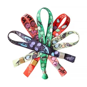 Wholesale Cheap Custom Bracelet Sublimation Printed <strong>Elastic</strong> Festival <strong>Fabric</strong> <strong>Wristbands</strong> for No Minimum Events With Logo Custom