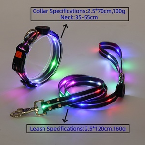 ペット猫調整可能USB充電式発光リードロープライトアップLED犬用カラーリーシュ - Product Image 5