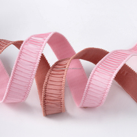 Bande élastique fantaisie en dentelle plissée à volants et à fronces, bordure picot, extensible, couleur unie, pour lingerie, couture et vêtements DIY