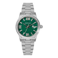 Montre-bracelet en cristal d'acier inoxydable pour des femmes avec le cadran de marbre