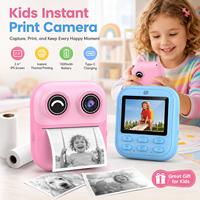 Appareil photo instantané pour enfants avec imprimante thermique, 48MP, sans encre, écran IPS 2,4 pouces, rechargeable, jouet cadeau