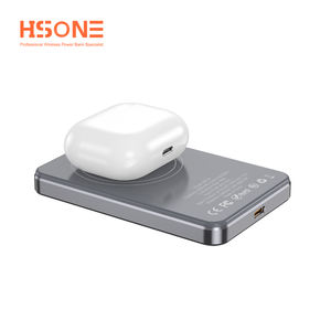 Cargador Inalámbrico Ultrafino de Aleación de Aluminio Magnético MY15L y Banco de Energía con Carga Rápida de 15W, Pantalla LED, 5000mAh, Diseño 2 en 1 - Product Image 1