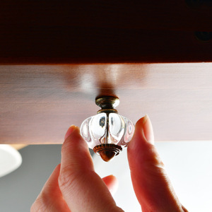 Pumpkin Shaped Acrylic Furniture <b>Knobs</b> <b>Black</b> Transparent White European Style Drawer Cabinet Handles Durable Home Decor - Product Image 2