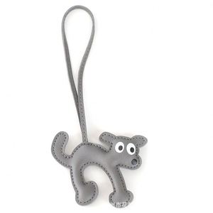 Porte-clés pendentif en cuir PU motif dessin animé mignon, cadeau créatif pour hommes et femmes, accessoires de sac mignons en forme d'animal de compagnie - Product Image 4