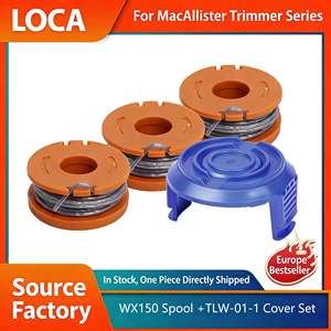 Bobine de fil de rechange pour tête de coupe WX150 brevetée, nylon 1,6 mm, 10 pieds/3,05 m, gris, 13 g, garantie 1 an, Worx Spear&Jackson Mac - Product Image 2