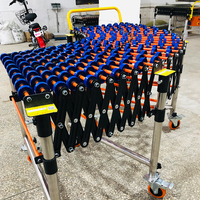 Convoyeur à rouleaux télescopique robuste à flux gravitaire, structure en acier, rouleaux en PVC, vitesse réglable, garantie 1 an, pour camions porte-conteneurs