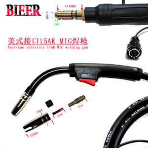 BIEER MIG Welding Torch 3M LK15AK15FT Angled Head With Lincoln Connector 150A Rated Current - Product Image 5
