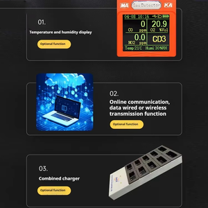 Détecteur de gaz portable multi-gaz, monoxyde de carbone, sulfure d'hydrogène, capteur d'oxygène, gaz combustibles, matériau IP66, analyseur de gaz portatif - Product Image 3
