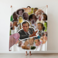 Funny Face Nicholas Funny Star Vaporwave Blanket Flanelle Fleece Throw Blankets 60 "X50" Soft Cozy Blanket Bed Sofa Living Room