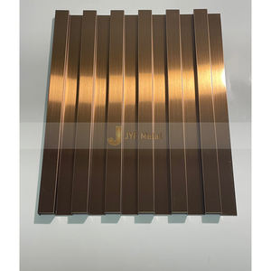 C383 Profil de panneau cannelé en acier inoxydable Panneau de calandre en métal miroir doré Panneaux muraux décoratifs Mur rideau en métal extérieur - Product Image 5