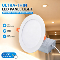 Plafonnier LED rond blanc 9W 12W pour hôtel, 5 CCT, encastré, dimmable Dali, panneau fin pour chambre et cuisine