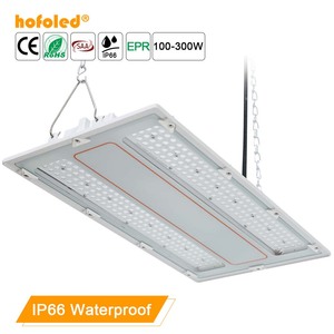 Hofoled 100W 150W 200W Projecteur linéaire de grande hauteur pour entrepôt IP66 240W Luminaire d'<span class=keywords><strong>atelier</strong></span> 0-10V DALI Projecteur linéaire suspendu commercial - Product Image 1