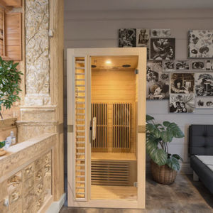 ساونا منزلية الأكثر مبيعاً سعة 1-2 شخص مع خشب صنوبر صلب فننيش وساونا بالأشعة تحت الحمراء للبيع - Product Image 2