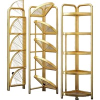 Étagère de rangement triangulaire en métal de luxe, sur pied, pour salles de bain domestiques
