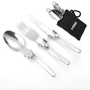 Fourchette Cuillère Pliable De Voyage - Inox 304 - Argent - Neuf