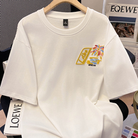 T-shirt décontracté pour femme surdimensionné à épaules tombantes en coton respirant 230GSM personnalisé en usine avec impression de logo personnalisé brodé