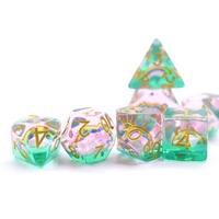 Ensemble de dés polyédriques D4 D10 D20 RPG 7 pièces, ensemble de dés en résine arc-en-ciel DND