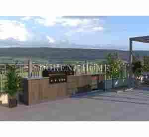 2026 Dorene L şekilli açık gaz ızgara Modern komple sistem mutfak ahşap renk açık mutfak ile Pizza fırını - Product Image 2