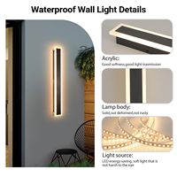Lampu LED, lampu dinding garis LED Modern, lampu panjang Strip luar ruangan tahan air dekorasi taman, lampu dinding latar belakang Villa