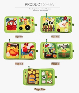Thème de la ferme <span class=keywords><strong>Montessori</strong></span> <span class=keywords><strong>tissu</strong></span> <span class=keywords><strong>livre</strong></span> calme enfant en bas âge <span class=keywords><strong>livre</strong></span> occupé avec toucher, sentir et apprendre des activités pour enfants jouets éducatifs - Product Image 2