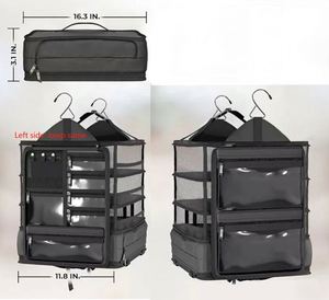 Organisateur de sacs à main suspendu personnalisé pour porte, avec 3 étagères murales en tissu pour rangement de petits objets - Product Image 5