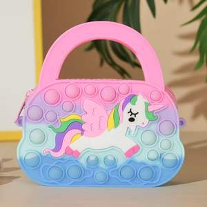 New Style Bunte Minit aschen für Mädchen Münz tasche Kinder handtaschen Designer Einhorn Silikon Kleine Taschen - Product Image 6