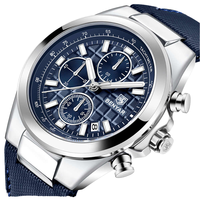 Montre à quartz BENYAR, nouvelle collection, vente chaude, pour homme, chronographe, montre-bracelet homme, montre en cuir, étanche, montre de sport 5206