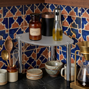 Modern Stainless Steel Space Saving Kitchen Multipurpose Corner <b>Shelf</b> Rack Organizer Stand - Product Image 3