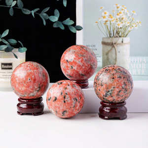 Sphères de Cristal Naturelles Polies en Pierre de Soleil et Tourmaline Verte pour Décoration – Vente en Gros - Product Image 2