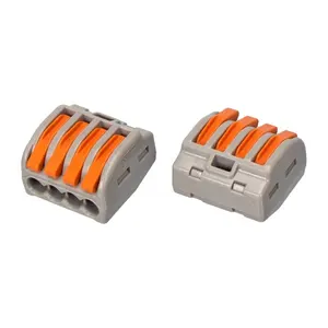 Konektor kawat sambungan kompak Universal mur tuas push-in 2 3 4 5 8 pin 222-412/413/415 blok terminal pencahayaan LED penjepit
