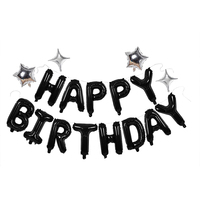 Bannière de ballons en aluminium multicolores de 16 pouces, alphabet Joyeux Anniversaire, étoile, auto-scellante, remplie d'hélium, décoration de fête d'anniversaire