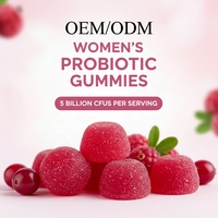 Gommes probiotiques pour femmes 5 milliards d'UFC - Saveur canneberge - OEM ODM Marque privée - Sans gluten Cétogène Soutien de l'équilibre du pH
