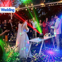 Projecteur laser à motifs LED stroboscopique pour DJ, éclairage de décoration, avec télécommande sonore pour enceinte, intérieur, portée 10m, idéal pour les fêtes | YSH