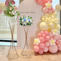 Centres de table floraux géométriques en métal doré HJ-13 pour mariages, anniversaires et fêtes – Décoration de table événementielle