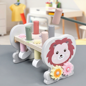 Nouveau Jouet Promotionnel en Bois Lion de <span class=keywords><strong>Dessin</strong></span> <span class=keywords><strong>Animé</strong></span> Jeu de Décompression Whack-a-Mole Éducatif Cadeau pour Enfants - Product Image 2