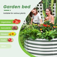 Jardinières surélevées rondes personnalisées, bacs à plantes en métal galvanisé, fer écologique, pot de fleurs de luxe