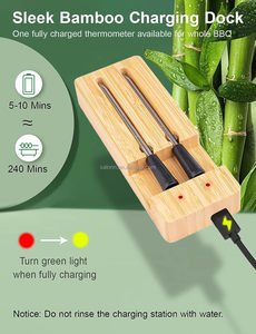 Dual Probes Digital True Wireless <b>BBQ</b> Meat Thermometer Smart IPX7 Waterproof Plastic Kitchen <b>Grilling</b> Cooking FM205 Wireless <b>BBQ</b> - Product Image 5