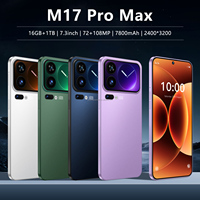 Smartphone M17pro Android 15 Deca Core 16G+1TB 7,3 pouces HD Espagnol 2026 LTE Cellulaire Processeur Rapide Longue Autonomie Batterie 108MP Arrière
