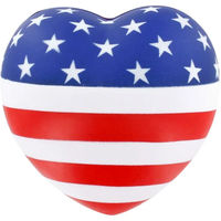 Balles anti-stress en forme de cœur patriotique, logo personnalisé, jouet promotionnel en mousse souple, anti-anxiété, cadeau publicitaire