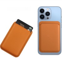 Dompet Kartu Magnetik Multifungsi Minimalis Bahan Kulit PU Anti-RFID dengan MagSafe, Tipis dan Portabel