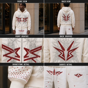 Conjunto de dos piezas de sudadera con <span class=keywords><strong>capucha</strong></span> de felpa francesa OEM para hombre, al por mayor, con pedrería, chenilla, lino, estilo tribal, ropa de trabajo, tallas incluidas - Product Image 3
