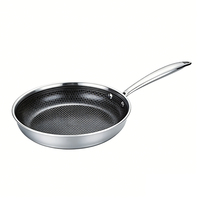 Set Peralatan Masak Stainless Steel 3 Lapis 10 Buah dengan Lapisan Anti Lengket PTFE Bermotif Sarang Lebah, Termasuk Wajan, Panci Besar, dan Panci Susu - Untuk Memasak di Rumah