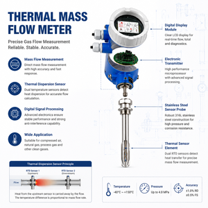 เครื่องวัดอัตราการไหลแบบเทอร์มอลแมสส์โฟลว์มิเตอร์ของ Endress Hauser ของแท้ 100% ความแม่นยำสูง สำหรับการวัดก๊าซอัดและก๊าซอุตสาหกรรม - Product Image 2