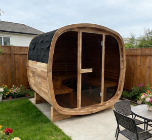 ห้องซาวน่ากลางแจ้งไม้ซีดาร์แดง ดีไซน์ทันสมัย สำหรับ 4 คน พร้อมไฟ LED - Product Image 1